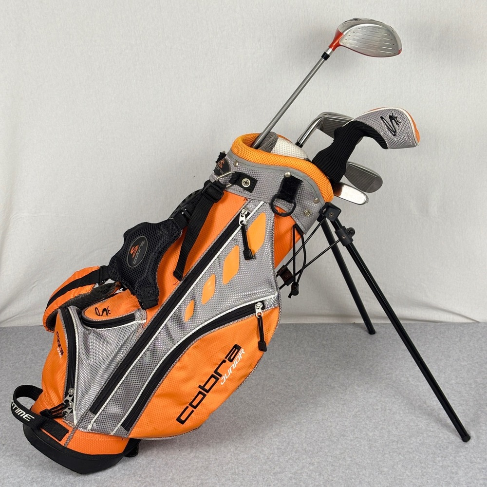 Cobra GoTime Junior Kids Golf 6 Club Set Orange Stand Bag Driver Hybrid Irons RH